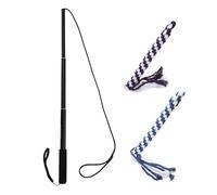Générique Flirt Pole for Dogs, Extendable Pet Teasing Stick, Teaser Wand with 2 Detachable Rope Tugs, Durable Metal Puppy Chasing Toy for Outdoor Exercise and Training, 26x5x4cm, 300g