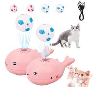 Générique Floating Ball Cat Toy, Whale Floating Cat Toy Ball, Electric Moving Soccer for Cats, Keep Entertained Soccer Toys for All Breeds (Pink*2)