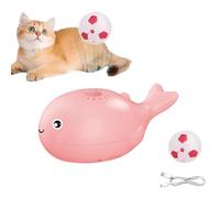 Générique Floating Ball Cat Toy, Whale Floating Interactive Cat Toy, Electric 2-in-1 Whale Floatings Interactive Cats Toys, Keep Cats Entertained Soccer Balls Pet Toys (Pink)