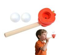 Générique Floating Ball Game, Wooden Breathing Toy, 15x4.5x4.5cm/5.91x1.77x1.77 inches Ergonomic Smooth Design, Cognitive Development Natural Wood Set for Children’s Day Easter Holiday Fun