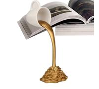 Générique Floating Coffee Cup Decor | 6.5 Inch Height, Resin, White Or Gold | Illusion Floating Effect, Trick Style | Home Shelf Art, Coffee Shop Ornament, Desk Novelty Gift For Office