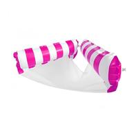 Générique Floating Lounge Chair, Inflatable Pool Hammock Bed, 2 in 1 Water Relaxation Float, Durable PVC Mesh Support Seat, Striped Design Comfortable Recliner, Beach Lake River Leisure Use