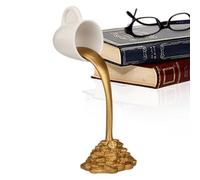 Générique Floating Mug - Pour Gold Coin Floating Cup Ornament | Resin Pouring Splash Cafe Novelty | Funny Pouring Splash Table Sculpture For Home, Studio, And Cafe | Coffee Cup Decor, F́loating Mug