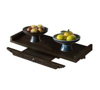 Générique Floating Shelf, Wall Rack, Double-Tier Holds Books, Display Items, maximizes Storage, Hidden Brackets Create Sleek Look, Steel Frame Supports Heavy Accents, Home Organizer