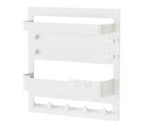 Générique Floating Shelf, Wall Rack, Storage Organizer, Decorative Bedside Mount, Hook Clip System, 9.45x9.06x2.13 inches, for Kitchen Supplies, Bedroom Accessories, Cable Management, Home Display