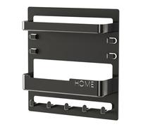 Générique Floating Shelf, Wall Rack, Storage Organizer, Decorative Bedside Mount, Hook Clip System, 9.45x9.06x2.13 inches, for Kitchen Supplies, Bedroom Accessories, Cable Management, Home Display