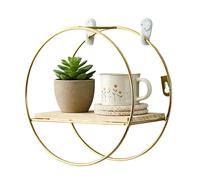 Générique Floating Shelves, Display Stand | Wall-Mounted Hanging Shelf with Metal Bracket, Wooden Organizer Shelf for Bedroom, Bathroom, Kitchen, Office Anda Home Décor
