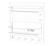 Générique Floating Shelves - RV Storage, Organization Wall Mounted Bedside Shelf, Adhesive Shelves | Wall Rack Holder with Hooks & Cable Clips for Mobile Phones Remotes Headphones, 1*PC