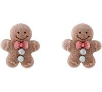 générique Flocage en Trois Dimensions Dessin animé Pain d'épice Homme Style coréen Boucles d'oreilles Femmes Oreille Goujon noël Boucles d'oreillesMode et beauté