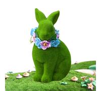 Générique Flocked Easter Bunny Decor | Easter Bunny Family Figurines, Flocking Rabbit Party Table Centerpiece for Holiday Indoor Home Dining Table Desk Mantel Shelf Entrance Party Use
