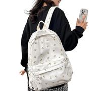 Générique Floral Backpack For School - Large Capacity Canvas Flower Bookbag, For Girls Lightweight Backbag Laptop Tablet Cell Phone Wallet Stationery Cosmetics Books Casual Water Bottle