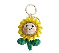 Générique Floral Charm - Creative Woven Ornament for Accessory Decor | Macrame Fiber Art with Realistic Leaf Accent & Metal Swivel Hook for Wallet Zippers, Travel, Gift Bags and Spring Wardrobes