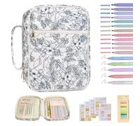 Générique Floral Cover Tote - 30x8x23cm BibleTote Bags | Quilted Cotton Study Organizer Bag with Handle Dustproof Book Storage Set Women Teen Teacher Adult