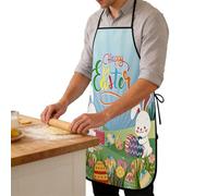 Générique Floral Easter Apron, Adjustable Chef Smock, Bunny Egg Print Cooking Wear with Soft Fabric, Kitchen Protective Apron, Cute Workwear with Playful Style, Artist Farm for Home Garden