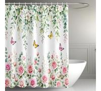 Générique Floral Feuilles Rideau de Douche 200x240, Imperméable Lavable Machine