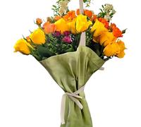 Générique Floral Gift Bag, Reusable Canvas Bouquet Carrier Kit, Strong Handle Storage with Spacious Interior Design, Flower Packaging Bag, Portable Bouquet Holder, Celebration Accessory for Home