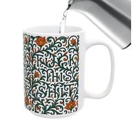 Générique Floral Large Mugs - Large Ceramic Cup | 8x9.5cm 350ml Cute Mugs with Decorative Pattern, Kitchen Drinkware Accessory for Family, Morning Glass, Floral Mug for Home Kitchen