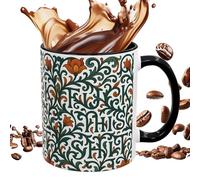 Générique Floral Large Mugs - Large Ceramic Cup | 8x9.5cm 350ml Cute Mugs with Decorative Pattern, Kitchen Drinkware Accessory for Family, Morning Glass, Floral Mug for Birthdays, Home