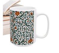 Générique Floral Large Mugs - Large Ceramic Cup | 8x9.5cm 350ml Cute Mugs with Decorative Pattern, Kitchen Drinkware Accessory for Family, Morning Glass, Floral Mug for Birthdays, Home