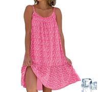 Générique Floral Printed Camisole Dress, Goodwillbrave Dress Printed Camisole Dresses, Summer Sun Beach Dresses for Woman (Pink,5TG)