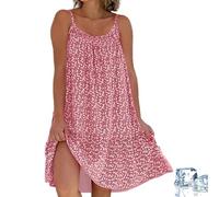 Générique Floral Printed Camisole Dress, Goodwillbrave Dress Printed Camisole Dresses, Summer Sun Beach Dresses for Woman (Light Pink,TTG)