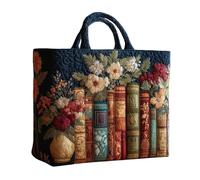 Générique Floral Quilted Shoulder Bag - Vintage Canvas Handbag with Large Capacity Storage, Stylish Carry Tote for Women | Office School College Travel Gym Shopping Casual Daily Use Accessory