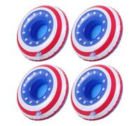 Générique Flotteur de Boisson Gonflable en PVC Réutilisable Design Drapeau Américain, Porte-gobelet Décoratif pour Fête la Piscine, Lot de 4 Pièces