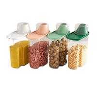 Générique Flour Container, Rice Storage Container, 4 Pieces 2.5L Airtight Clear Organization With Lid For Food Pantry Sugar Rice Baking Dry Cookie Snack Freezer Grain Powder Coffee Bean