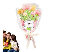 Générique Flower Bouquet Card - Handmade Greeting Cards, Interactive Parent-Child Handcraft with Bonding Activity, DIY Card for Aunt Mom Women Grandmom Wife Grandmother, Holiday Mother's Day