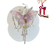 Générique Flower Hair Clips, Tassel Hair Clip, 4.72 inches Shiny Rose Silk Bowknot Fairy Headpiece for Youth Girls, Dance, Bridal, Beach, Cosplay, Prom, Festival, Wedding and School