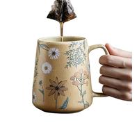 Générique Flower Mug | 710ml Novelty Drinking Cups,Ceramic Hand-Painted Latte Cup | Kitchen Storage & Organisation For Dining Room Study Students Teachers Movie Nights Milk Juice Beer