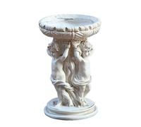 Générique Flower Pot - 6.69 inches Resin Statue Container for European Garden Decor, Outdoor Yard with Artistic Design Function, Planter Garden for Patio Balcony Lawn, White, Indoor Display Use