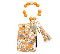 Générique Flower Wallet Purse, Wristlet Wallet, 3.35x4.72 inches Heavy Duty Small Silicone Bracelet, Folded Lovely Leather Card Holder for Daily ID Use, Bag and Travel