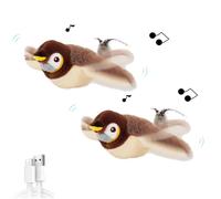 Générique Flying Bird Cat Toy, 2025 New Interactive Chirping Bird Cat Toy, Bird Cat Toy, Interactive Chirping Bird Cat Toy Flapping Wings, Flying Bird Cat Toys for Indoor (2pcs)