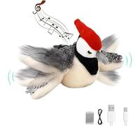 Générique Flying Bird Cat Toy, Flying Bird Cat Toys for Indoor Cats, Flappy Bird Cat Toy Flying,Chirping Bird Cat Toy Flapping Wings Rechargeable,Flappy Bird Cat Toy (Flappy Woodpecker)