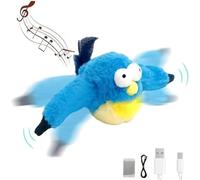 Générique Flying Bird Cat Toy, Flying Bird Cat Toys for Indoor Cats, Flappy Bird Cat Toy Flying,Chirping Bird Cat Toy Flapping Wings Rechargeable,Flappy Bird Cat Toy (Flappy Bluebird)