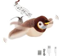 Générique Flying Bird Cat Toy, Flying Bird Cat Toys for Indoor Cats, Flappy Bird Cat Toy Flying,Chirping Bird Cat Toy Flapping Wings Rechargeable,Flappy Bird Cat Toy (Flappy Sparrow)