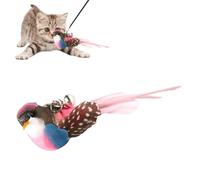Générique Flying Bird Cat Toy - Wand Refills, Bell Teaser Stick, Interactive Chew Toy | Reusable Cat Wand Heads, Natural for Exercise, Kitten Enrichment, Indoor Activity, Play Stimulation,