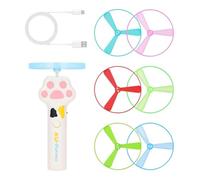 Générique Flying Disc Launcher Toy - Cat Retrieval Toy | Kitten Teaser Stick with 6 Bamboo Dragonflies | Interactive Indoor Outdoor PlayToy for Cats Self-Entertainment and Relaxation