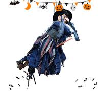 Générique Flying Hover Witch - Décoration Interactive De La Voix De La Voix Halloween | Ornements d'halloween Sun Catcher De Witech Moon | Fenêtre De Sorcière Suspendue | Ornement De Voiture Et Hallo
