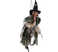 Générique Flying Hover Witch - Décoration Interactive De La Voix De La Voix Halloween | Ornements d'halloween Sun Catcher De Witech Moon | Fenêtre De Sorcière Suspendue | Ornement De Voiture Et Hallo