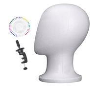 Générique Foam Display Head, Hair Styling Model, 11.02x6.5in Compact Accessory Practice Stand, Lightweight Authentic Design, Stable Base Support for Home, Salon, Cosmetology, Training