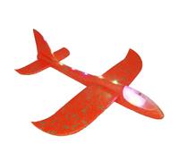 Générique Foam Glider Plane - 48cm LED Light Up Throwing Airplane Toy | 2 Mode Glider Aircraft for Kids | Outdoor Flying Toys, Birthday Party Favors for Boys Girls Ages 3-12, Durable Foam, Glow in Da