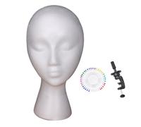 Générique Foam Mannequin Head, False Wig Display, Hair Accessory Holder, Lightweight Durable Foam, 22 Inch Circumference, Home Stylist Makeup Artist Practice, 11.02x6.5 Inches