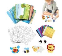 Générique Foil Craft Kit, Animal Cartoon Art Set, 6.89x9.06x1.57 inches, Handmade Creative Supplies, Fun Sensory Activity, Kids Art Class for Classroom Project, Group Gathering