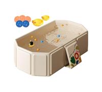 Générique Foldable Baby Bathtub, Large Toddler Bathtub with Portable Shower Basin, 29.53x27.56x9.84 Inches Includes 5 Balls, 2 Ducks, Water Toy for Kids 0,8 Years Old, Boys & Girls