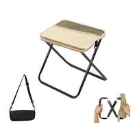 Générique Foldable Backpack Stool,Portable Folding Stools with Shoulder Strap,Travel Stool Bag,Pocket Chair That Turns Into a Satchel,Ultralight Collapsible Seat for Fishing Travel Outdoor (Khaki)