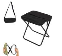 Générique Foldable Backpack Stool,Portable Pocket Chair with Crossbody Carry,Converts to Bag with Mesh Storage,Oxford Fabric High-Carbon Steel,for Camping Fishing Hiking Travel Picnic (Black)