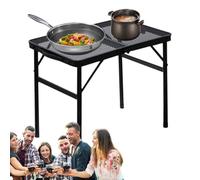 Générique Foldable Camping Cooking Table, Adjustable Height Aluminum, Outdoor BBQ Station, 60x40x56cm Portable Tailgating and Fishing Gear for Grilling and Camp Setup Serves as Reliable