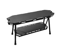 Générique Foldable Camping Table, Portable Aluminum Alloy Rack, Lightweight Outdoor Cooking Shelf, 25.98x8.07x3.15 inches, Quick Setup Camp Station for Picnics, Hiking, and Travel